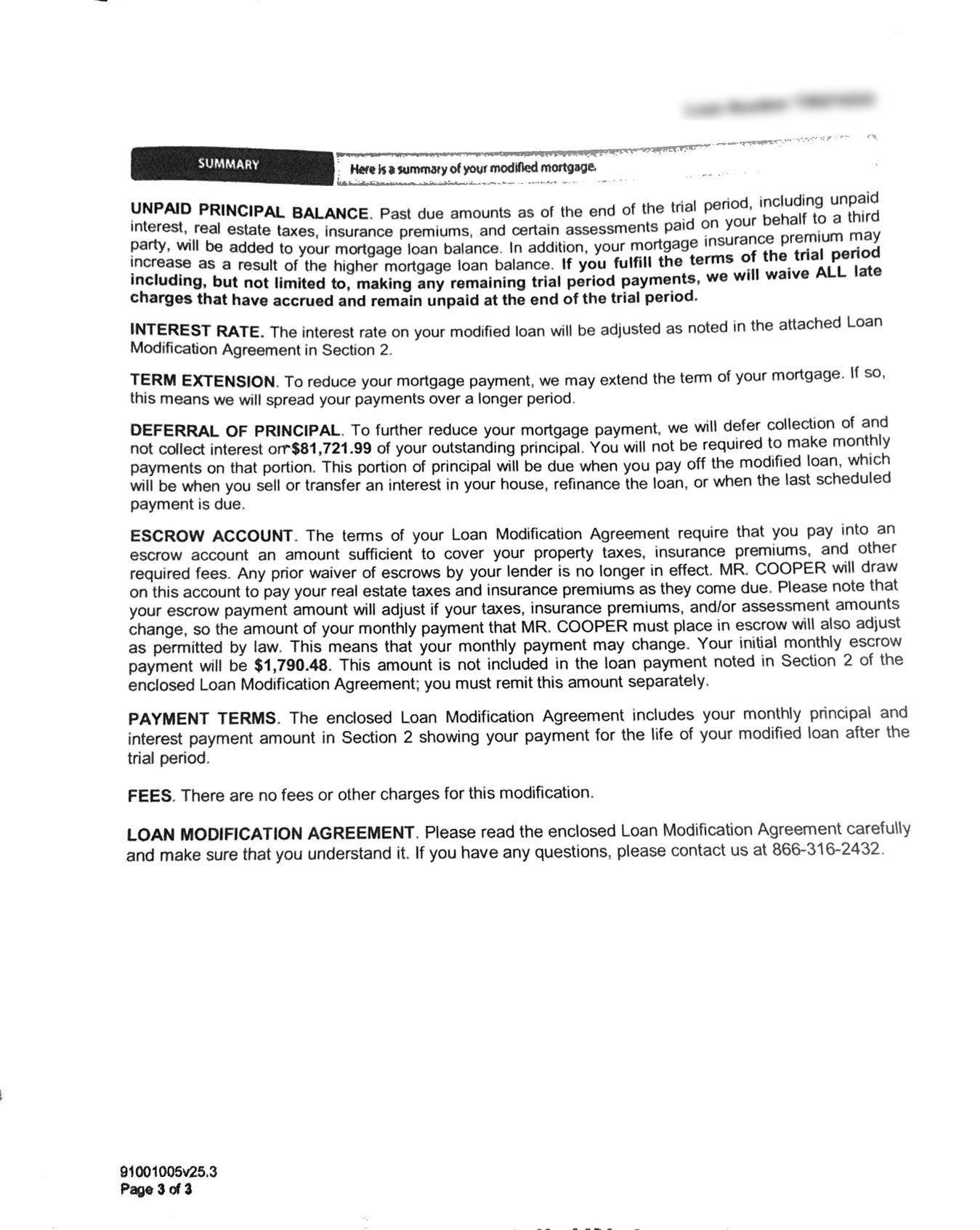 Official Bank Loan Modification Approval Letter